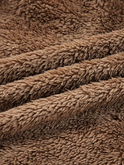 Brown plush blanket with textured pile and corduroy design for Zip Up Hoodie outfit