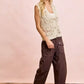 BiBi Washed Terry Pants with Pockets Vintage Mocha - DAVERRI FASHIONS