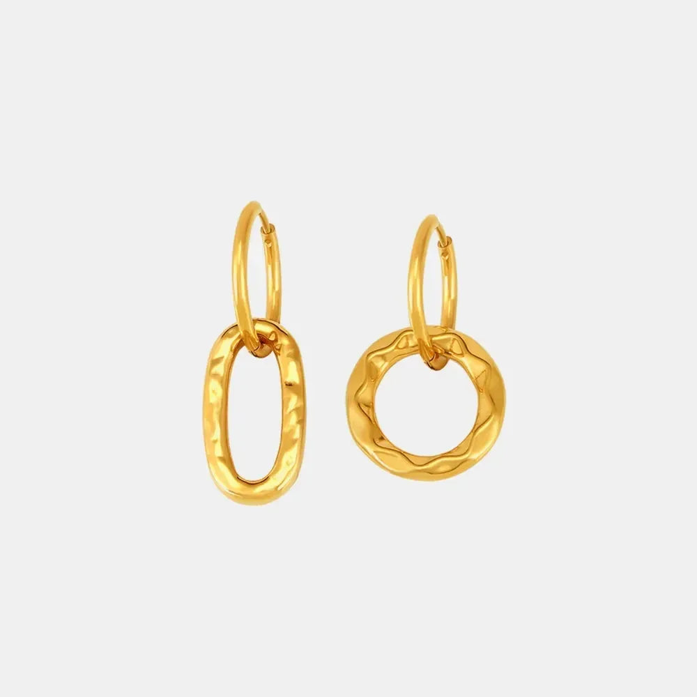 18K Gold-Plated Titanium Steel Annulus Earrings - DAVERRI FASHIONS