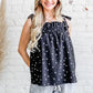 And The Why Daisy Polka Dot Print Ruffle Tank Top