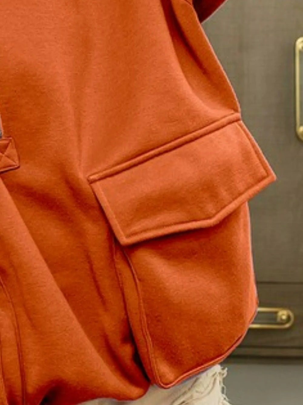 BiBi Half Zip Vintage Washed Fleece Hoodie Hoodies
