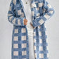 Plaid Button Up Long Sleeve Fleece Coat - DAVERRI FASHIONS