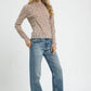 Umgee Bow Print Lightweight Knit Top