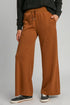 Umgee Drawstring Wide Leg Pants with Pockets Terracotta