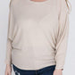 Zenana Plus Batwing Sleeve Knit Top-Casual Comfort SAND BEIGE Shirts & Tops