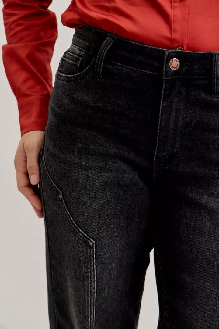 Judy Blue Mid Rise Straight Western Seam Detail Jeans | Jeans Daverri Fashions