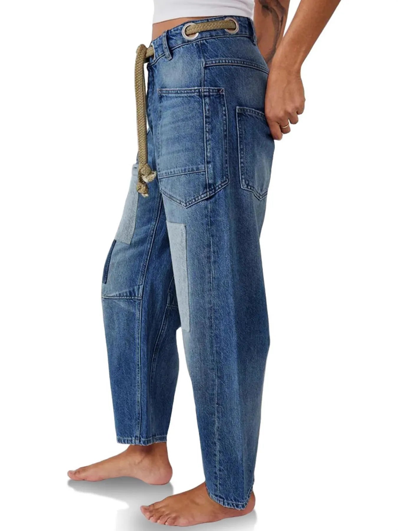 Washed Wide Leg Barrel Jeans | Jeans Daverri Fashions