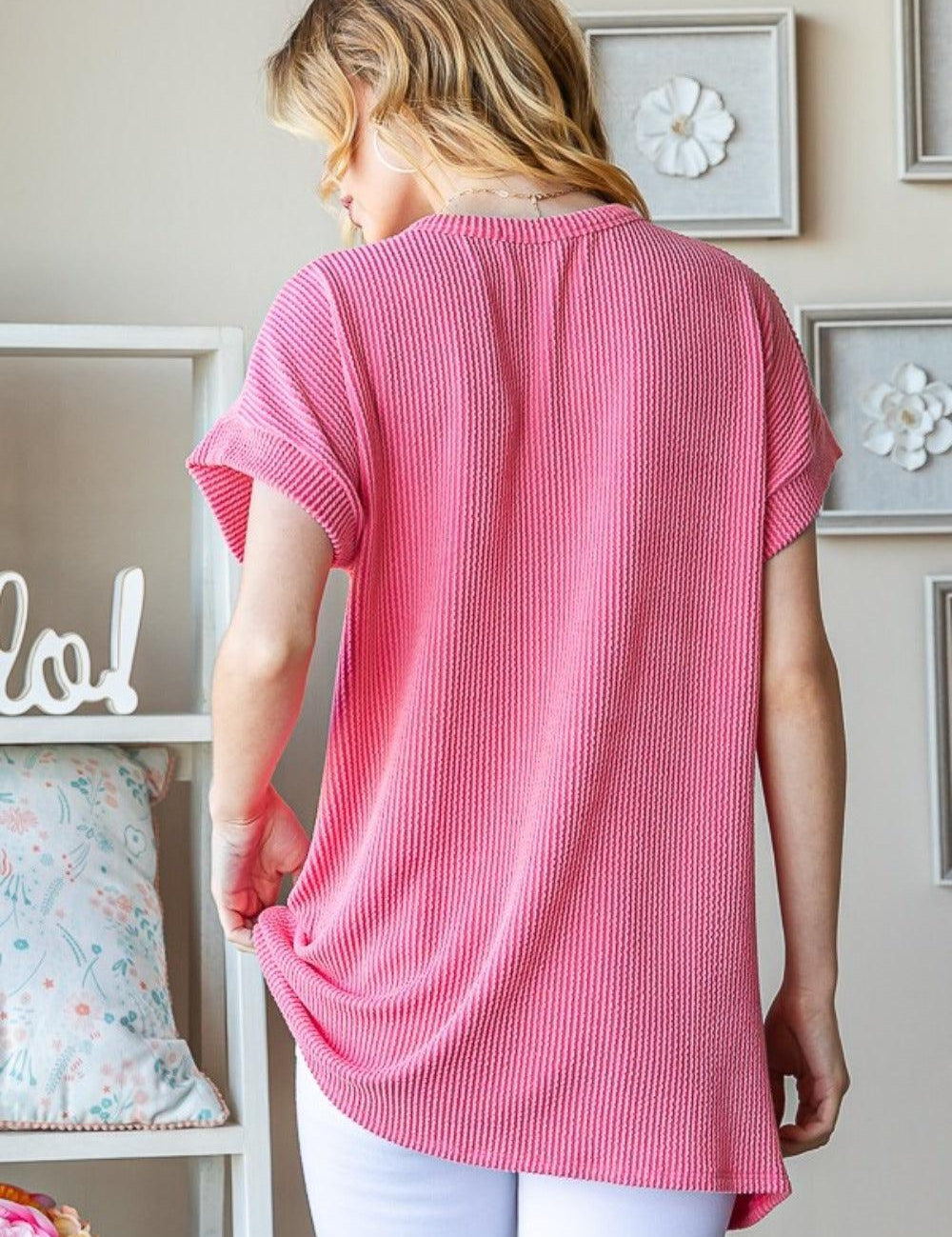 Heimish Full Size USA Graphic Short Sleeve Ribbed Top | Tops Daverri Fashions