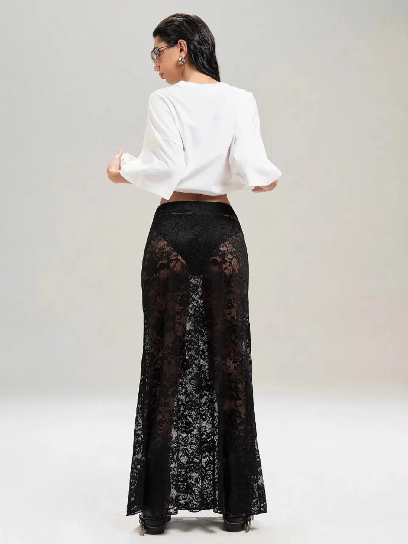 Lace Maxi Skirt - DAVERRI FASHIONS