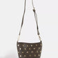 Fame studded leather bucket bag in brown with gold-tone studs