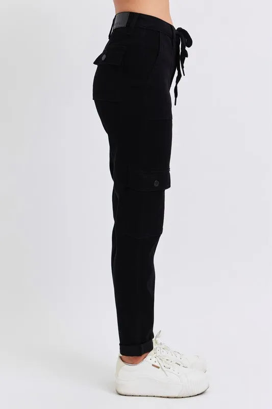 Judy Blue Full Size High Waist Cargo Cuffed Jogger Jeans