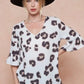 BiBi Leopard Printed V Neck Woven Top with Ruffled - DAVERRI FASHIONS