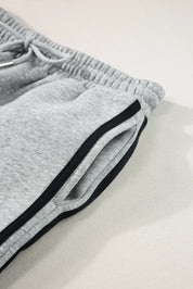 Side Striped Round Neck Top and Pants Active Set | Loungewear Sets Daverri Fashions