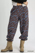 Umgee Scenic Print Casual Sweatpants Chocolate - DAVERRI FASHIONS
