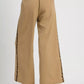 Umgee Front Pleated Wide-Leg Pants with Contrast Trim - DAVERRI FASHIONS