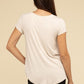 Flowy Round Hem Rayon Short Sleeve Top T-Shirts
