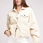 POL Oversized Frayed Edge Shacket Shackets