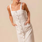 SO ME Button Down Pocket Front Pinafore Dress