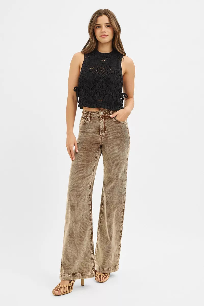 RISEN High Rise Wide Leg Corduroy Jeans | Jeans Daverri Fashions