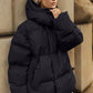 Pocketed Zip Up Hooded Puffer Jacket - DAVERRI FASHIONS