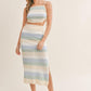 MABLE Striped Knit Cami and Midi Skirt Set
