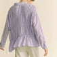 Davi & Dani Ruched All Over Button Front Shirt - DAVERRI FASHIONS