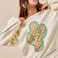 BiBi Cactus Embroidered Fleece Sweatshirt - DAVERRI FASHIONS