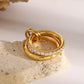 18K Gold-Plated Double Layered Ring - DAVERRI FASHIONS