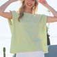 Lime 'N' Chili Textured Solid Muscle Sleeve Top - DAVERRI FASHIONS