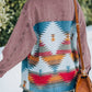 Aztec Print Button Up Jacket - DAVERRI FASHIONS
