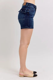Judy Blue High Waist Back Flap Pocket Denim Shorts | Daverri Fashions