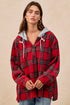 BiBi Brushed Plaid Hooded Jacket - DAVERRI FASHIONS
