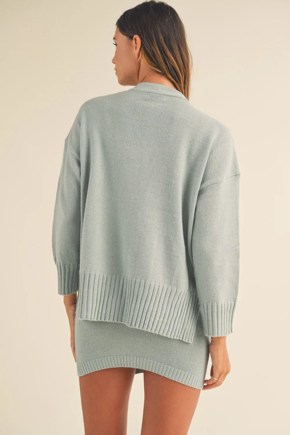 MABLE 3 Pieces Sweater Set with Crop Cami, Mini Skirt, Cardigan Skirt Sets