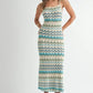 MABLE Lightweight Pointelle Chevron Knit Maxi Dress