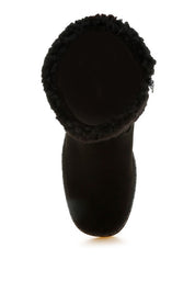 Woolly Faux Fur & Embroidery Detail Boots | Boots Daverri Fashions