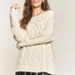 ADORA Cable Knit Off Shoulder Sweater IVORY Sweaters