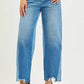 RISEN Full Size Slouchy Cropped Barrel Jeans with Contrast Wash Plus Size - DAVERRI FASHIONS