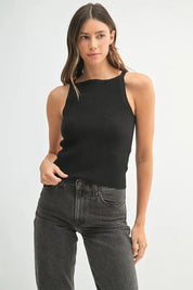 Black S MABLE Ribbed Knit Tank | Tank Tops Daverri Fashions