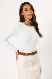 Lettuce Edge Round Neck Long Sleeve Top | Tops Daverri Fashions