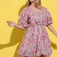 And The Why Full Size Floral Surplice Puff Sleeve Dress - DAVERRI FASHIONS