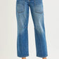 RISEN 4 Way Stretch Mid Rise Barrel Jeans with Patch Pocket Detail - DAVERRI FASHIONS