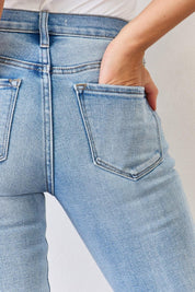 Kancan Plus Size Mid Rise Y2K Slit Bootcut Jeans | Jeans Daverri Fashions