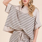 Lime 'N' Chili Striped Folded Half Sleeve Top and Shorts Set