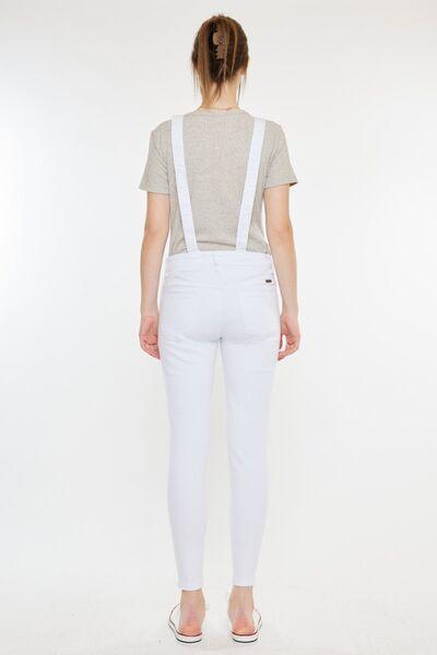 Kancan Distressed Skinny Denim Overalls Overalls