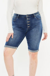 Kancan Full Size Cat's Whiskers Button Fly Denim Shorts | Daverri Fashions