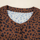Leopard Print Ruffled Puff Sleeve Blouse - DAVERRI FASHIONS