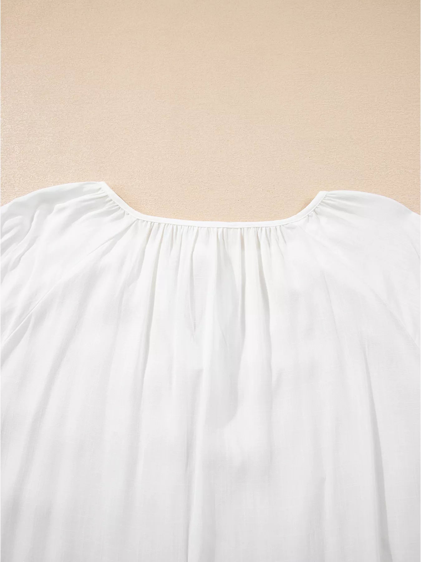 Floral Embroidered Tie Neck Blouse | Blouses Daverri Fashions