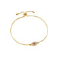 18K Gold-Plated Evil Eye Adjustable Bracelet - DAVERRI FASHIONS