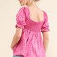 And The Why Satin Leopard V Wired Puff Sleeves Blouse