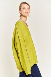Plus Size V-Neck Oversized Sweater | Sweaters Daverri Fashions